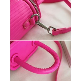 Women Faux Leather Fashion Shopping Solid Candy Bright Color Mini Handbag Crossbody Bag