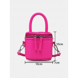 Women Faux Leather Fashion Shopping Solid Candy Bright Color Mini Handbag Crossbody Bag
