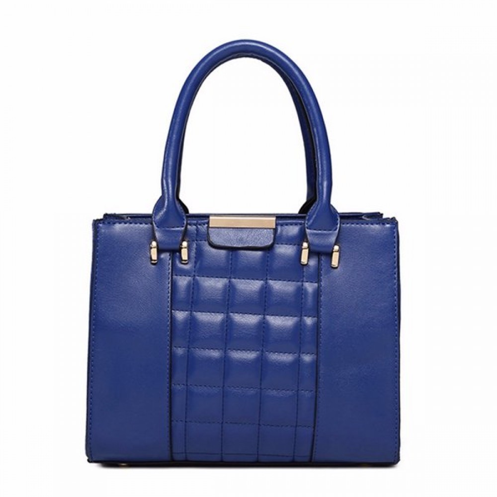 New Simple Plaid Geometric Figure PU Leather Handbag