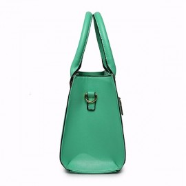 New Simple Plaid Geometric Figure PU Leather Handbag
