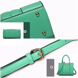 New Simple Plaid Geometric Figure PU Leather Handbag