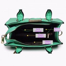 New Simple Plaid Geometric Figure PU Leather Handbag