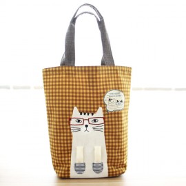 Women Casual Cat Pattern Handbag Tote Bag