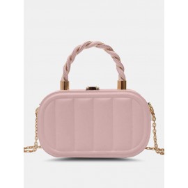 Women Faux Leather Brief Multi-Carry Chain Handbag Crossbody Bag