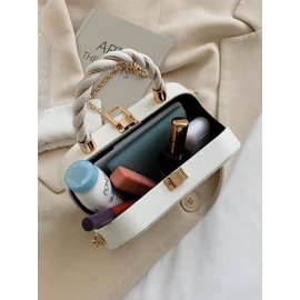 Women Faux Leather Brief Multi-Carry Chain Handbag Crossbody Bag