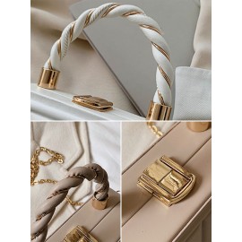 Women Faux Leather Brief Multi-Carry Chain Handbag Crossbody Bag