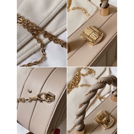 Women Faux Leather Brief Multi-Carry Chain Handbag Crossbody Bag