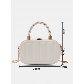 Women Faux Leather Brief Multi-Carry Chain Handbag Crossbody Bag