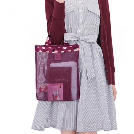 Honana HN-TB25 Travel Mesh Organizer Bag Large Beach Toiletry Storage Tote Bag