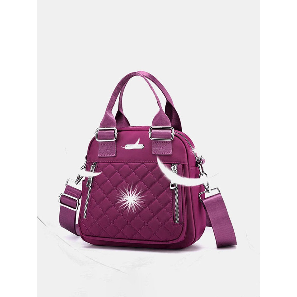 Women Nylon Diamond Crossbody Bag Backpack