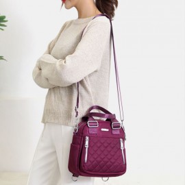 Women Nylon Diamond Crossbody Bag Backpack