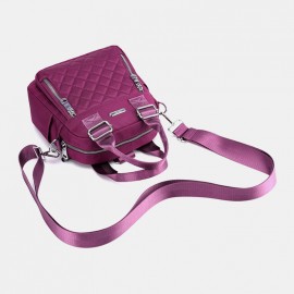 Women Nylon Diamond Crossbody Bag Backpack