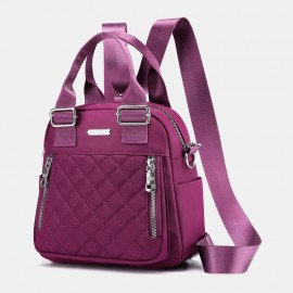 Women Nylon Diamond Crossbody Bag Backpack