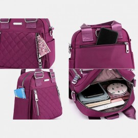 Women Nylon Diamond Crossbody Bag Backpack
