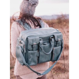 Women Casual Large Capacity Multifunction Handbag Solid Shoulder Bag