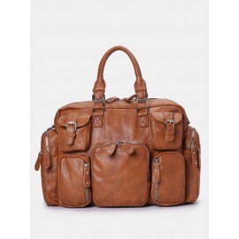 Women Casual Large Capacity Multifunction Handbag Solid Shoulder Bag