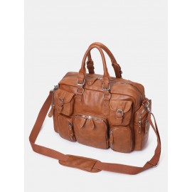 Women Casual Large Capacity Multifunction Handbag Solid Shoulder Bag