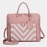 Women Design Striped Business Handbag Multifunction Crossbody Bag