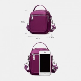 Women Nylon Waterproof Solid Casual Shoulder Bag Handbag