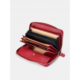 Brenice RFID Microfiber Zipper Long Wallets Large Capacity 11 Card Holder Coin Purse