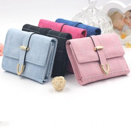 Stylish Women Candy Color Small Wallet Short Purse For Women