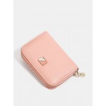 Women PU Leather 9 Card Slot Wallet Leisure Solid Coin Purse