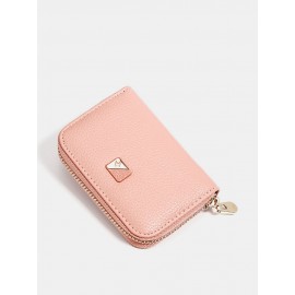 Women PU Leather 9 Card Slot Wallet Leisure Solid Coin Purse