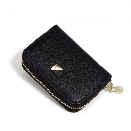 Women PU Leather 9 Card Slot Wallet Leisure Solid Coin Purse