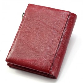Genuine Leather Bifold Wallet Female Small Wallet Money Bag Coin Purse Card Holder