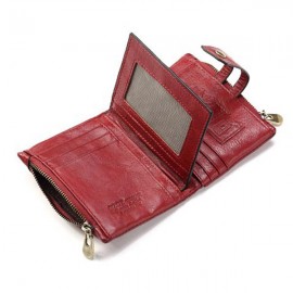 Genuine Leather Bifold Wallet Female Small Wallet Money Bag Coin Purse Card Holder