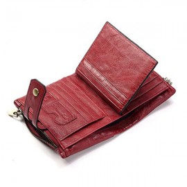 Genuine Leather Bifold Wallet Female Small Wallet Money Bag Coin Purse Card Holder
