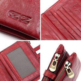 Genuine Leather Bifold Wallet Female Small Wallet Money Bag Coin Purse Card Holder