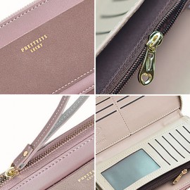 Women Multi-function Faux Leather Wallet 6 Inch Phone Bag Card Holder