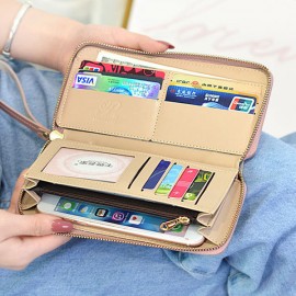 Women Multi-function Faux Leather Wallet 6 Inch Phone Bag Card Holder