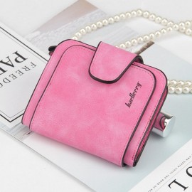 Women Trifold PU Leather Short Wallet 8 Card Slot Coin Purse