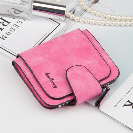 Women Trifold PU Leather Short Wallet 8 Card Slot Coin Purse