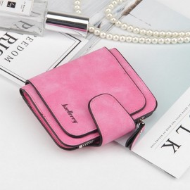 Women Trifold PU Leather Short Wallet 8 Card Slot Coin Purse