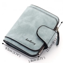 Women Trifold PU Leather Short Wallet 8 Card Slot Coin Purse