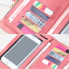 Women 9 Cards Slots Wallet Long Phone Bag