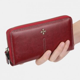 Women 27 Card Slots Long Wallet Zipper Phone Purse