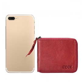 Women Genuine Leather Short Wallet 4 Card Slot Bifold Coin Purse