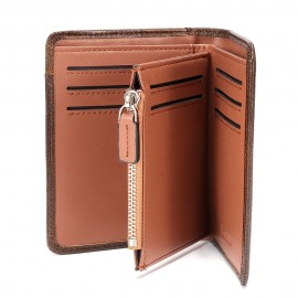 Women RFID 10 Card Holder Vintage Oil Leather Short Wallet Coin Purse