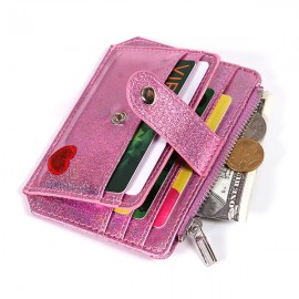 Women Laser 6 Card Slot Thin Wallet Cute Coin Purse