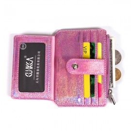 Women Laser 6 Card Slot Thin Wallet Cute Coin Purse