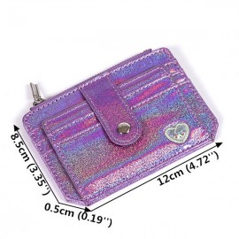 Women Laser 6 Card Slot Thin Wallet Cute Coin Purse