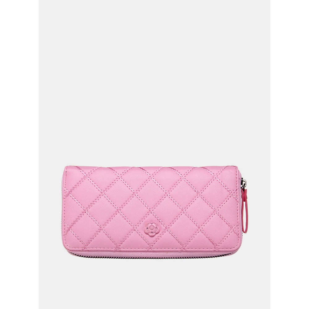 Women Casual Long Card Bag Leisure Grain Wallet