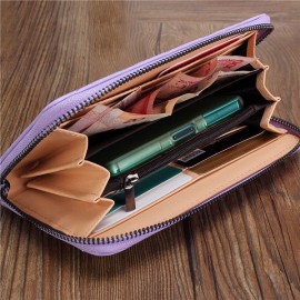 Women Casual Long Card Bag Leisure Grain Wallet