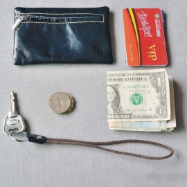 Women Short Coin Purse Genuine Leather Key Case