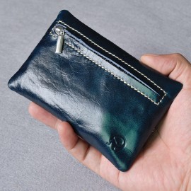 Women Short Coin Purse Genuine Leather Key Case