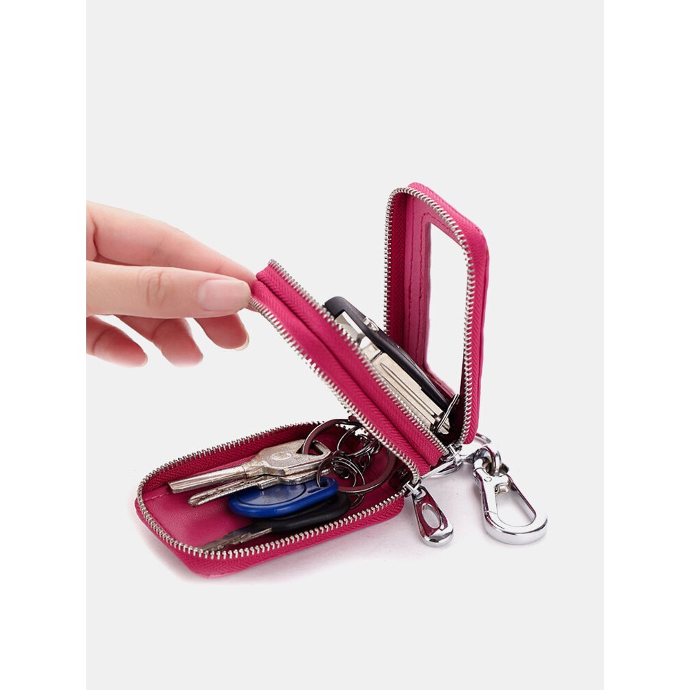 Genuine Leather Key Case Crocodile Pattern PU Leather Car Key Holder For Women Men